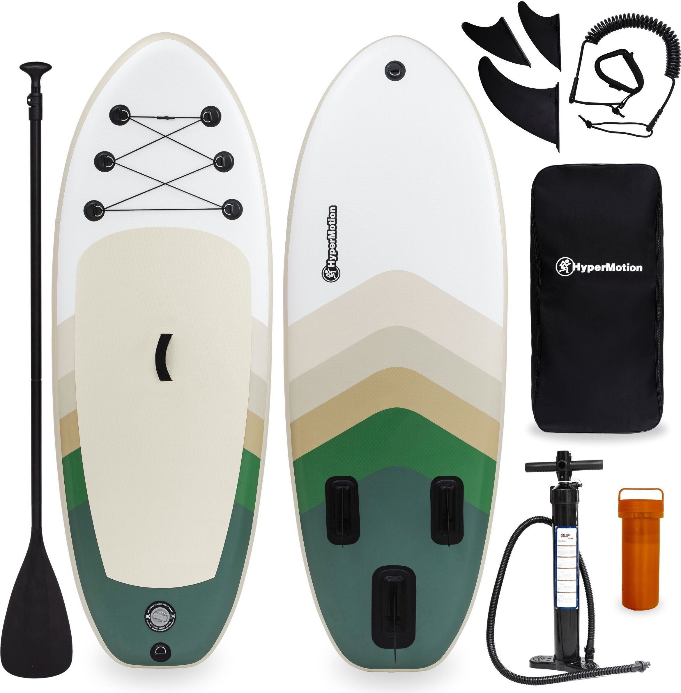 HyperMotion Aufblasbares SUP Board 215 cm für Kinder, inkl. Paddel und Zubehör SUP HYP 2