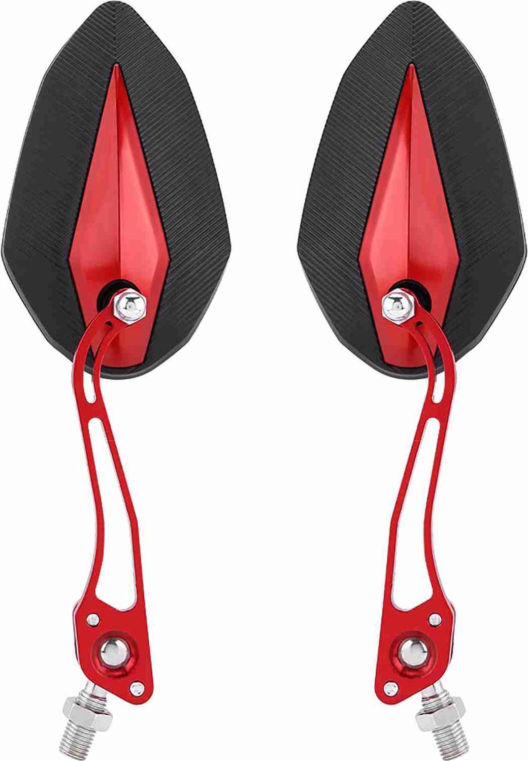 Cocosity EVGATSAUTO Ersatz-Motorrad-Rckspiegel, 1 Paar Universal-Motorrad-Rckspiegel mit 8 mm/10 mm Schrauben(Red)