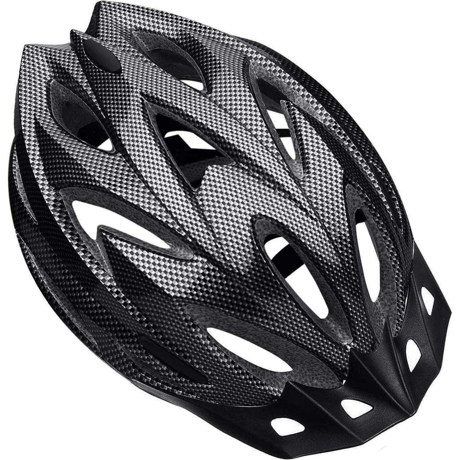Shinmax Fahrradhelm mit Visier Abnehmbar für Erwachsene Unisex 57-62cm Schwarz Kohlefaser