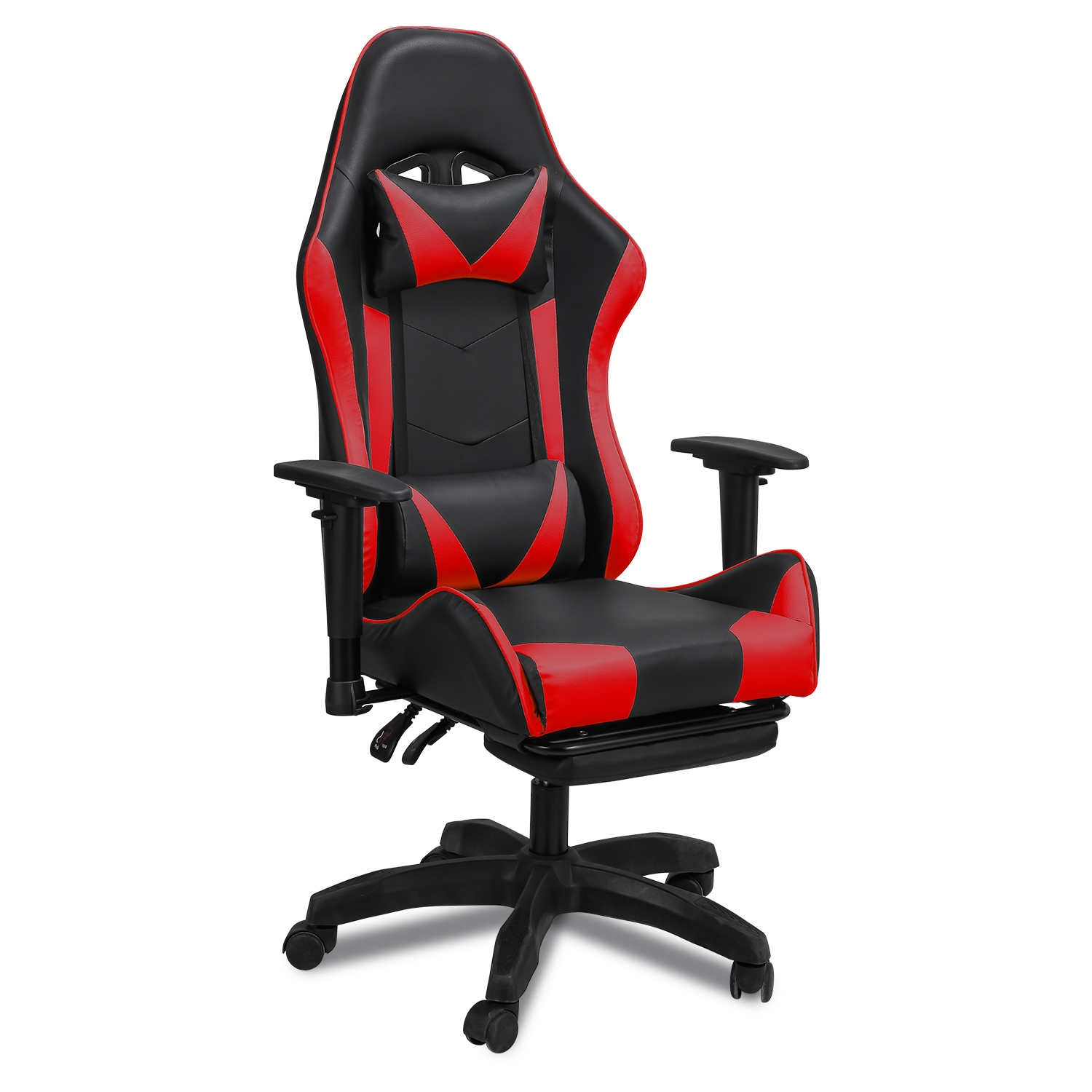 Jopassy Herná stolička Kancelárska stolička s podnožkami Ergonomická PC stolička Čierno-červená
