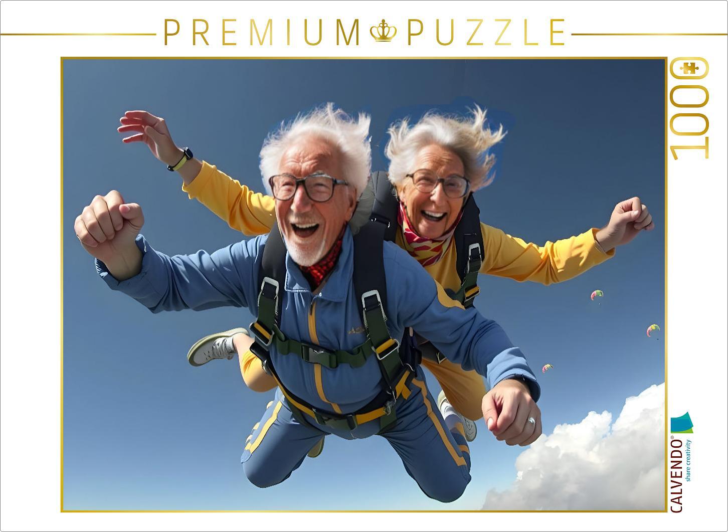 CALVENDO Puzzle Fallschirmsprung | 1000 Teile Lege-Größe 64x48cm Foto-Puzzle für glückliche Stunden