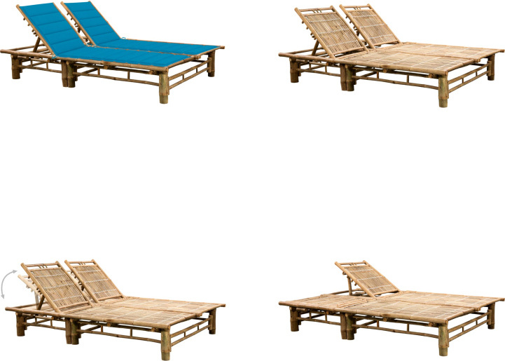 vidaXL Lehátko pre 2 osoby s bambusovými vankúšmi - Lehátko - Lehátka - Záhradné ležadlá - Záhradné ležadlá
