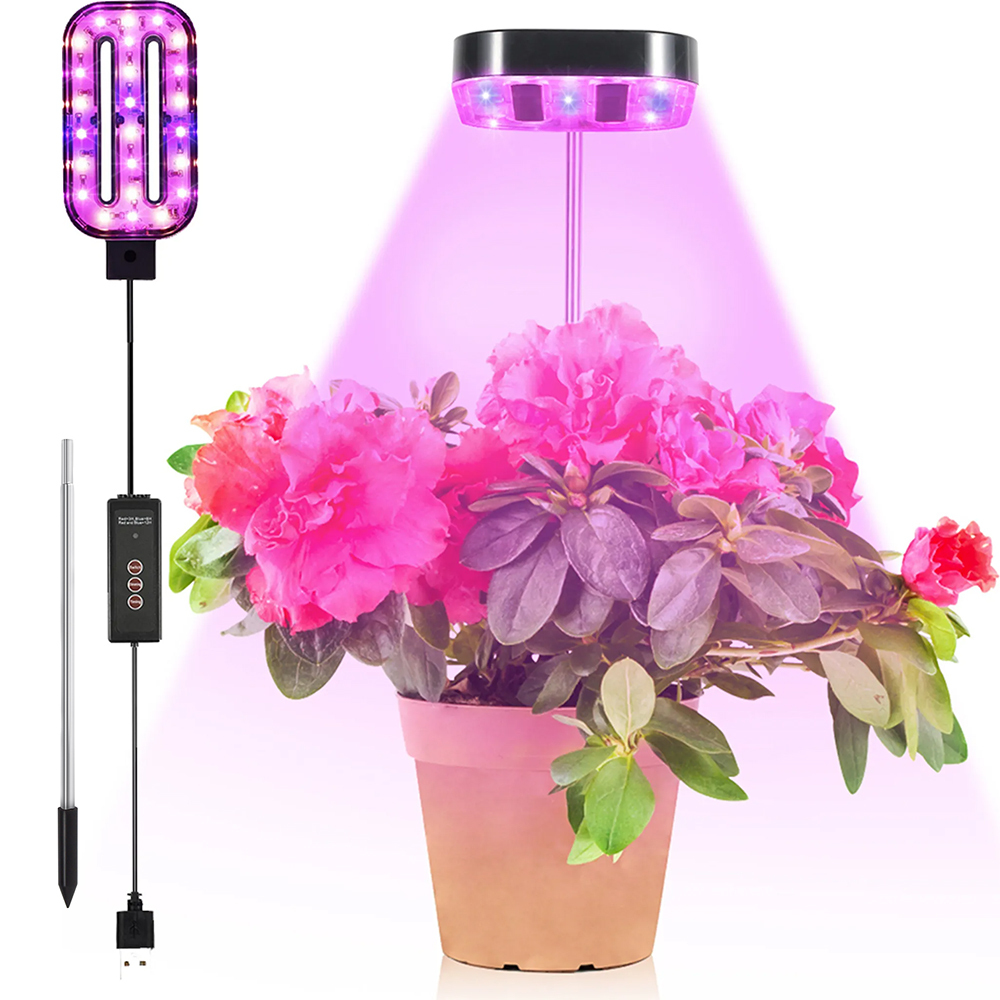 Mojimdo Lampe De Croissance LED 10W Spectre Complet 264 LED - Minuterie Et 5 Niveaux Pour Plantes