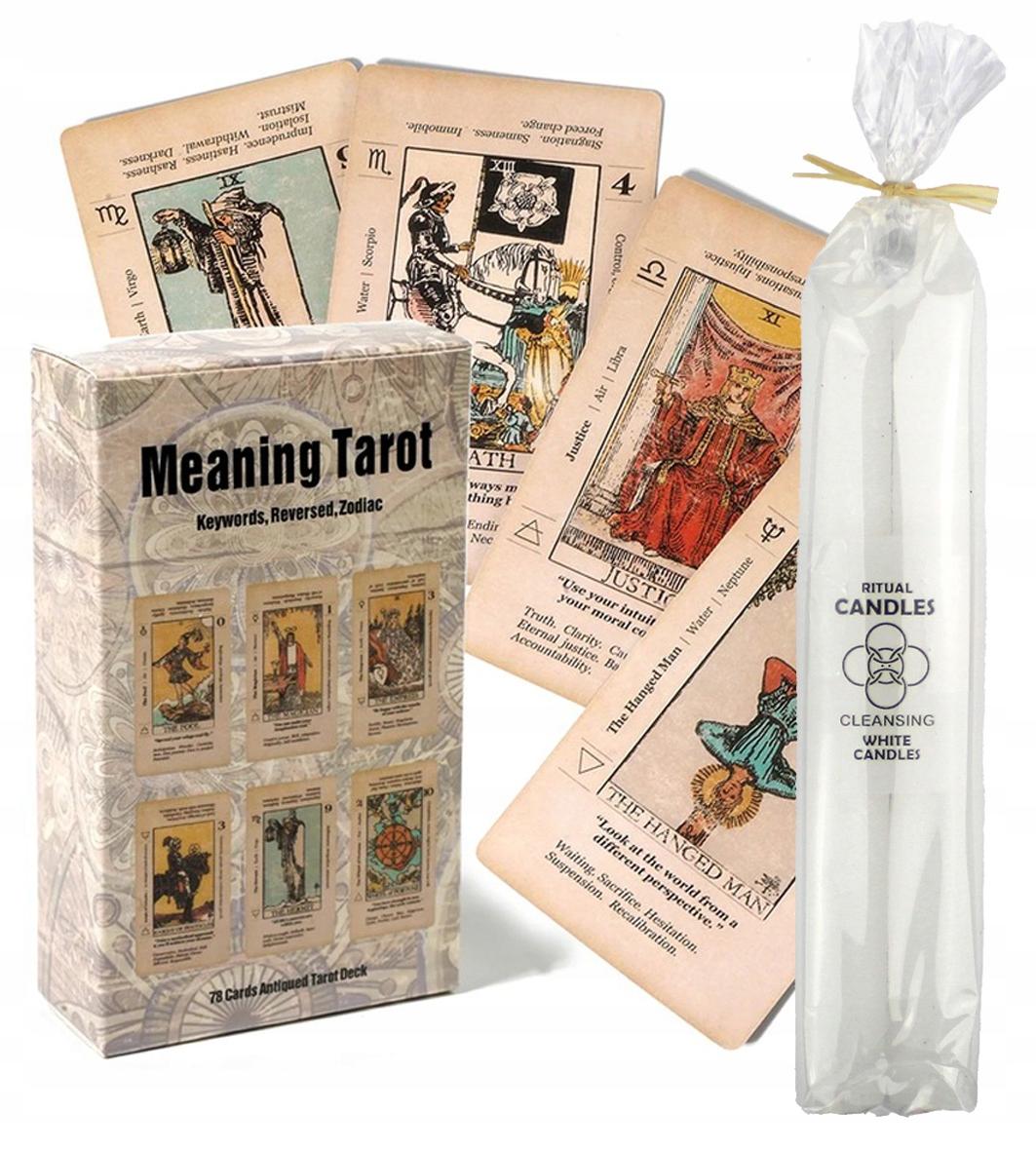 Drobo Tarotkarten-Set mit weißen Ritualkerzen