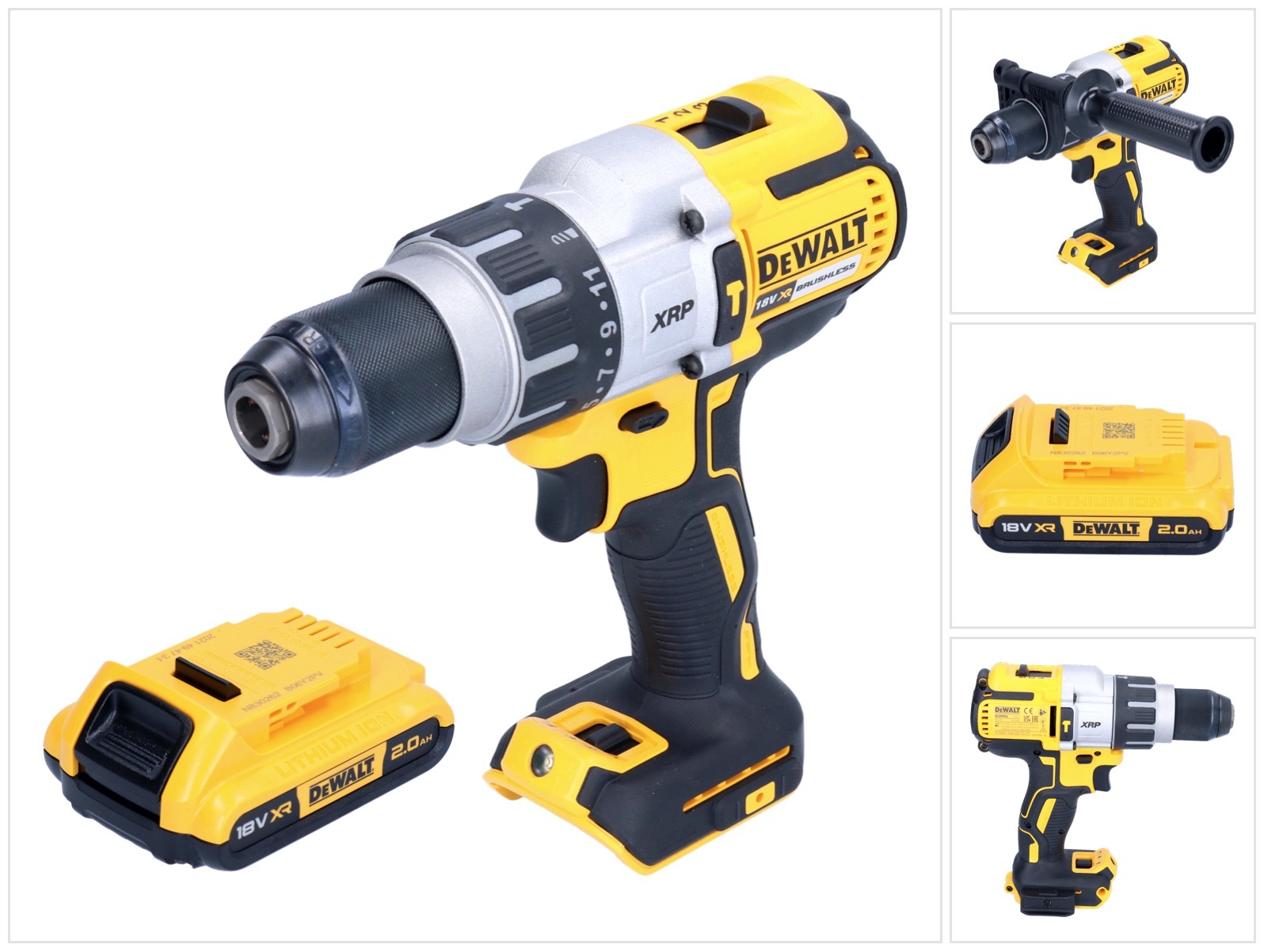 Akumulátorová príklepová vŕtačka DeWalt DCD 996 N 18 V 95 Nm bez kefiek + 1x akumulátor 2,0 Ah - bez nabíjačky