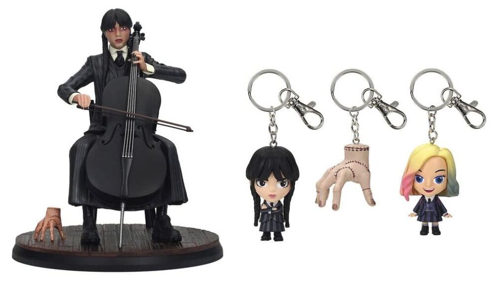 SD Toys Wednesday Cello-Figur mit figurativem Schlüsselanhänger 20 cm 269202