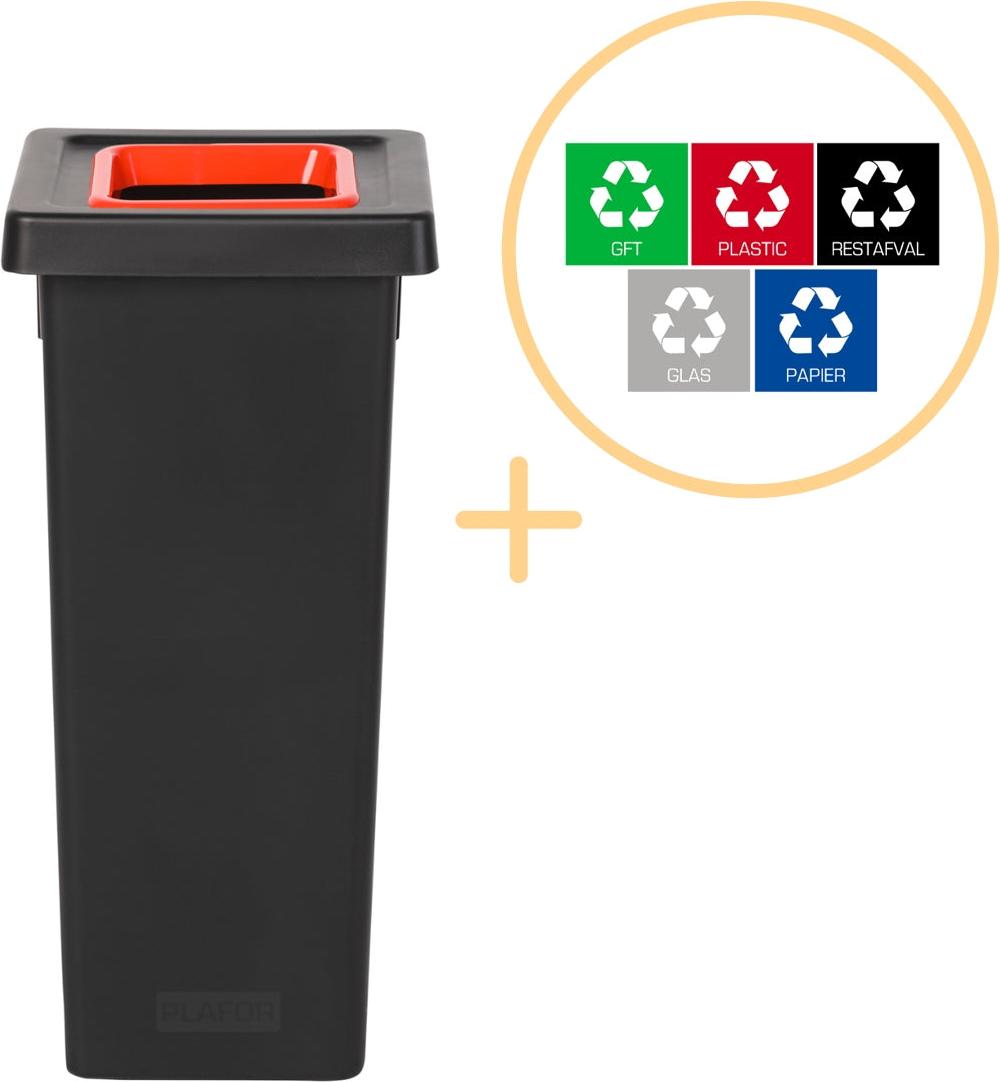 Plafor - Fit Bin 53l - Recycling - Rot PLA149
