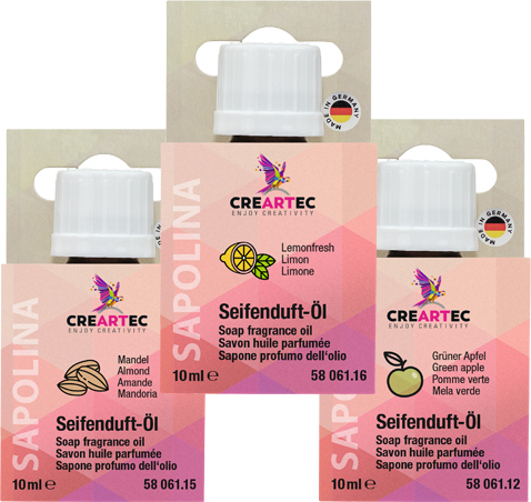 Selva 653,33 / 1 l Seifenduft-Öl - 3er-Set - Grüner Apfel, Mandel, Lemonfresh