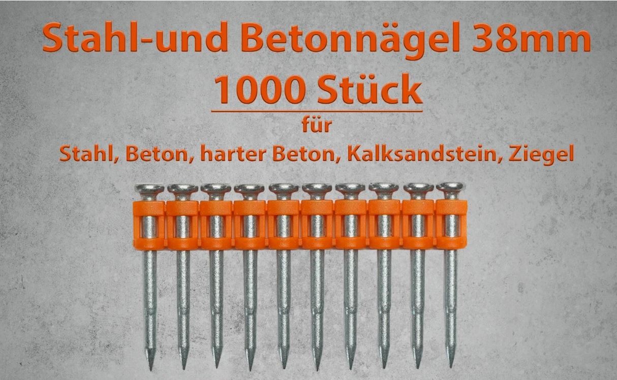 Powers Stahl -und Betonnägel 38mm 1000 Stück Spit Pulsa, Bea, KMR, Würth, Senco, Makita