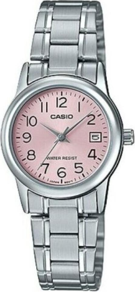 Casio #LTP-V002D-4B Dámske štandardné hodinky z nerezovej ocele s ružovým ciferníkom