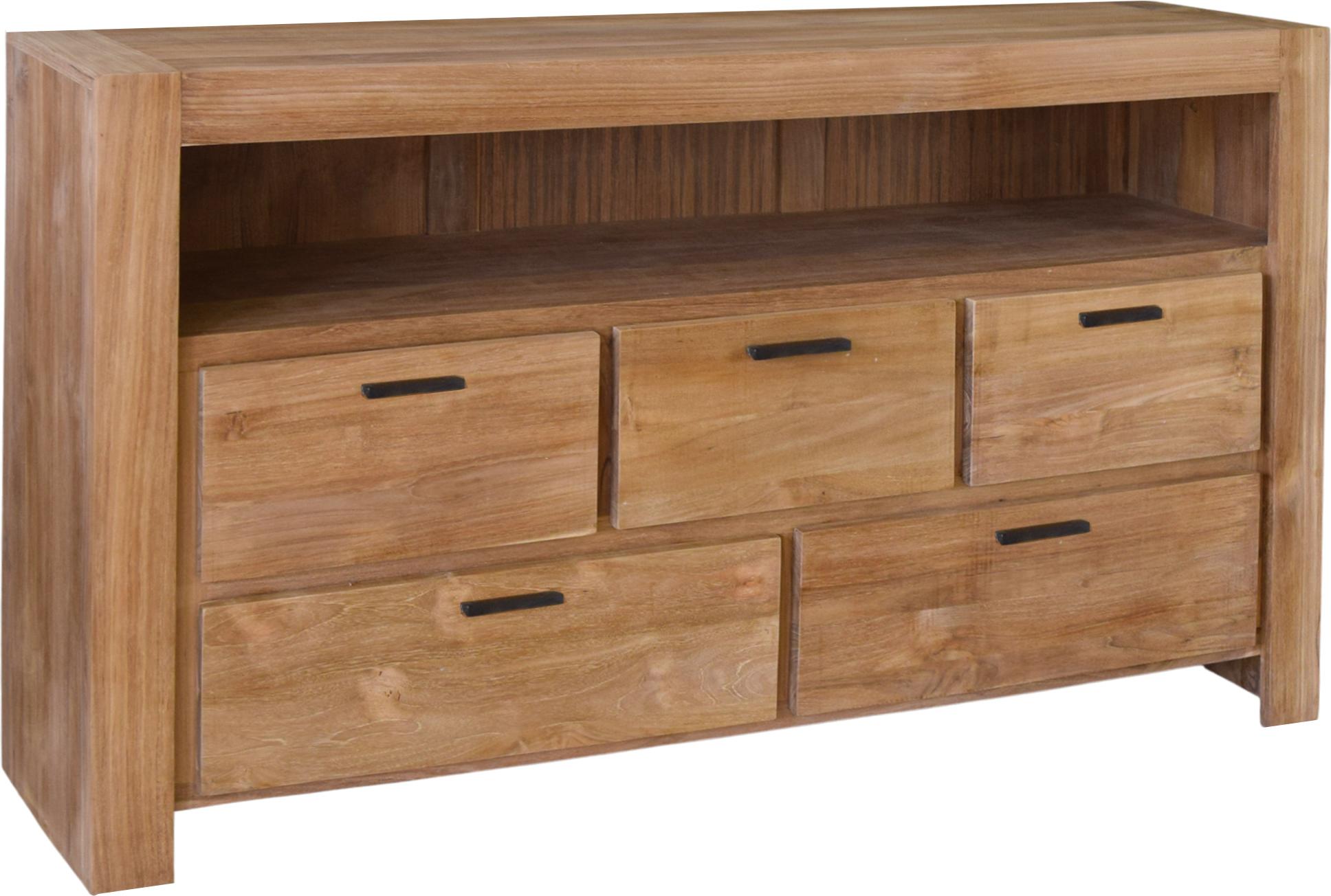 Teako Design Sideboard Hagsfor Teakholz Massiv 150x90x40 cm wetterfest H006