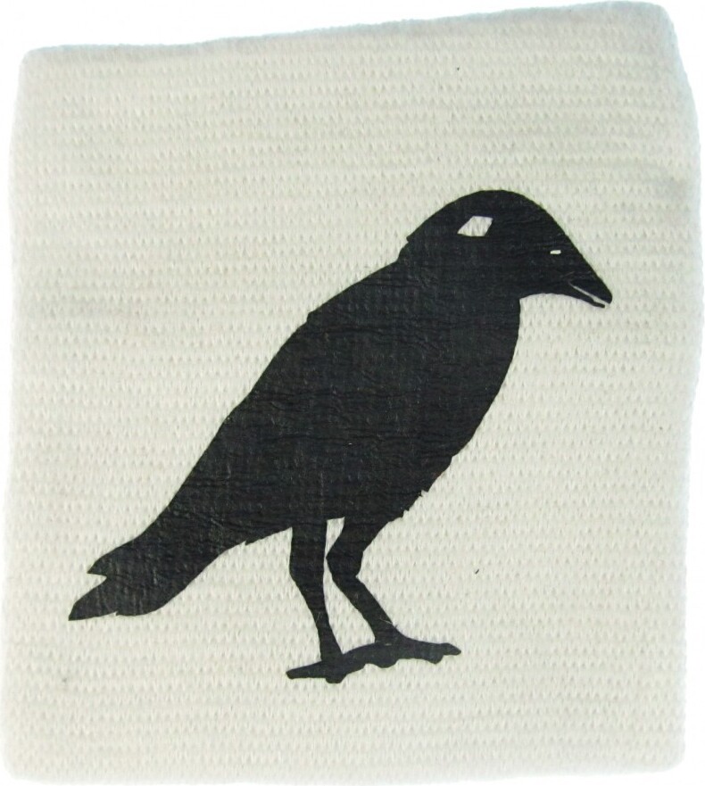 Schweißband Pulswärmer mit Reißverschluss Geldbörse Miniblings Rabe Krähe weiß TEX005Feb15Ni