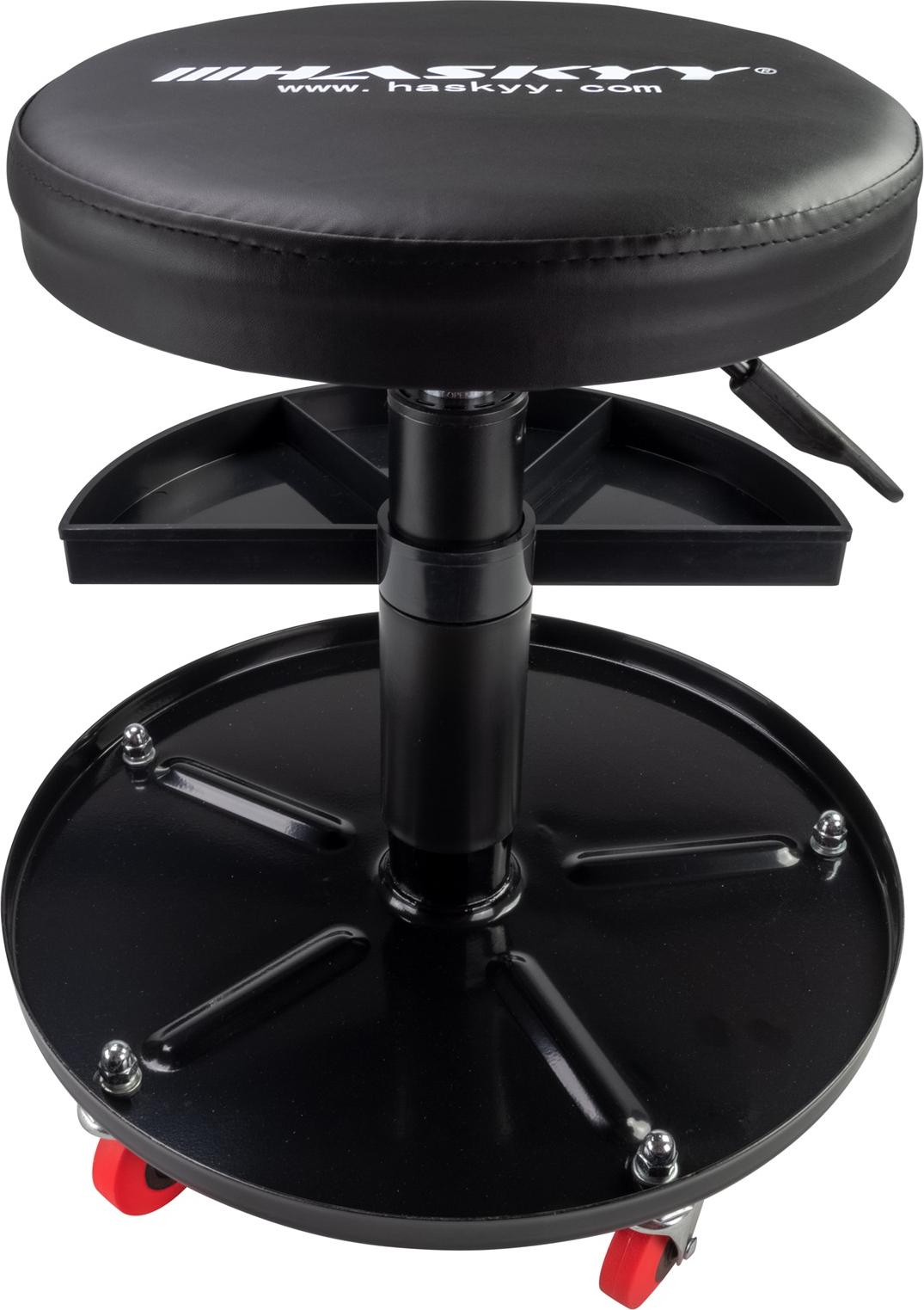 HASKYY Werkstatthocker Werkstattstuhl Werkstattsitz 360° 135kg 43-58cm