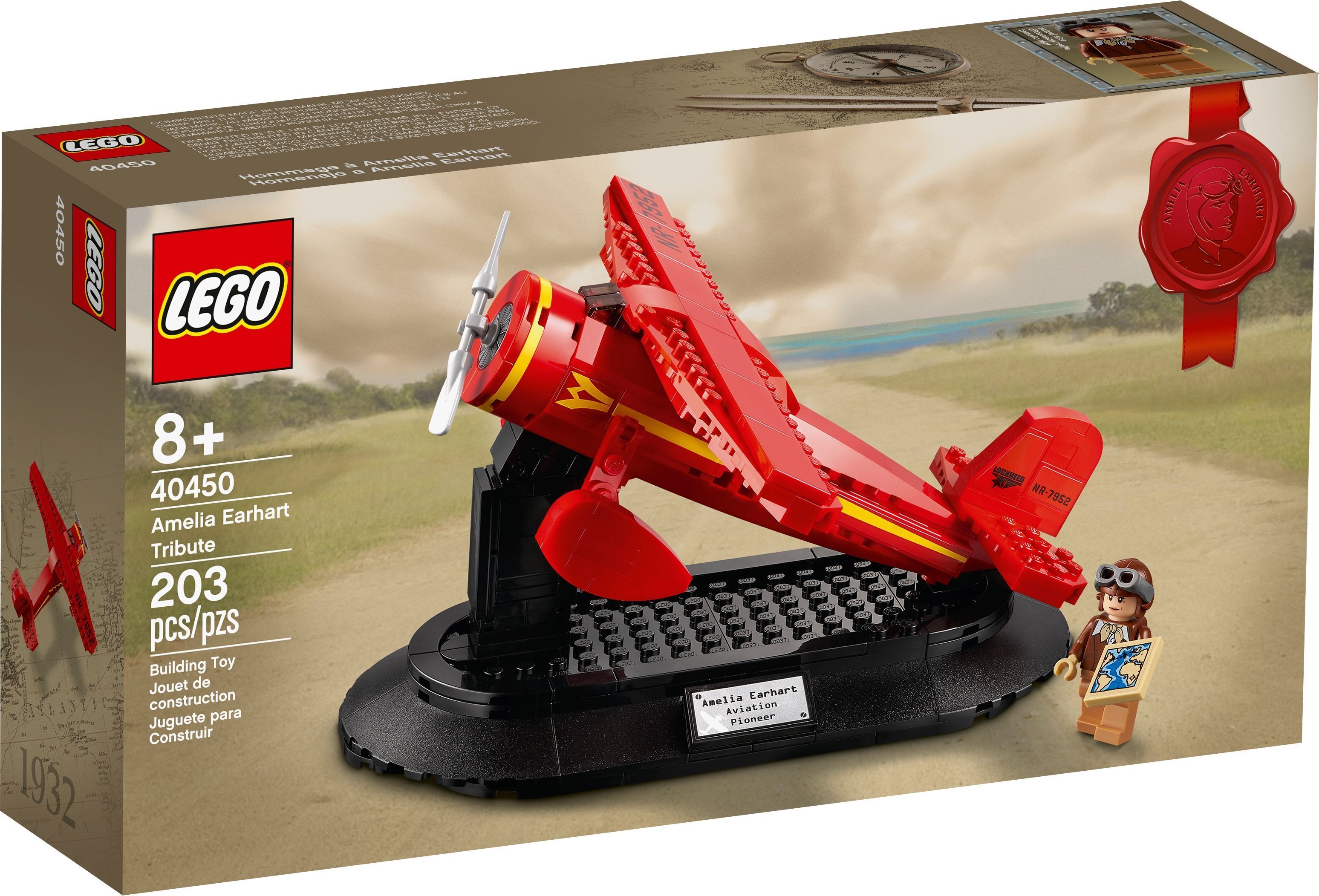 LEGO Iconic Amelia Earhart Tribute 40450, Bausatz, 8 Jahr(e), Kunststoff, 203 Stück(e), 359 g