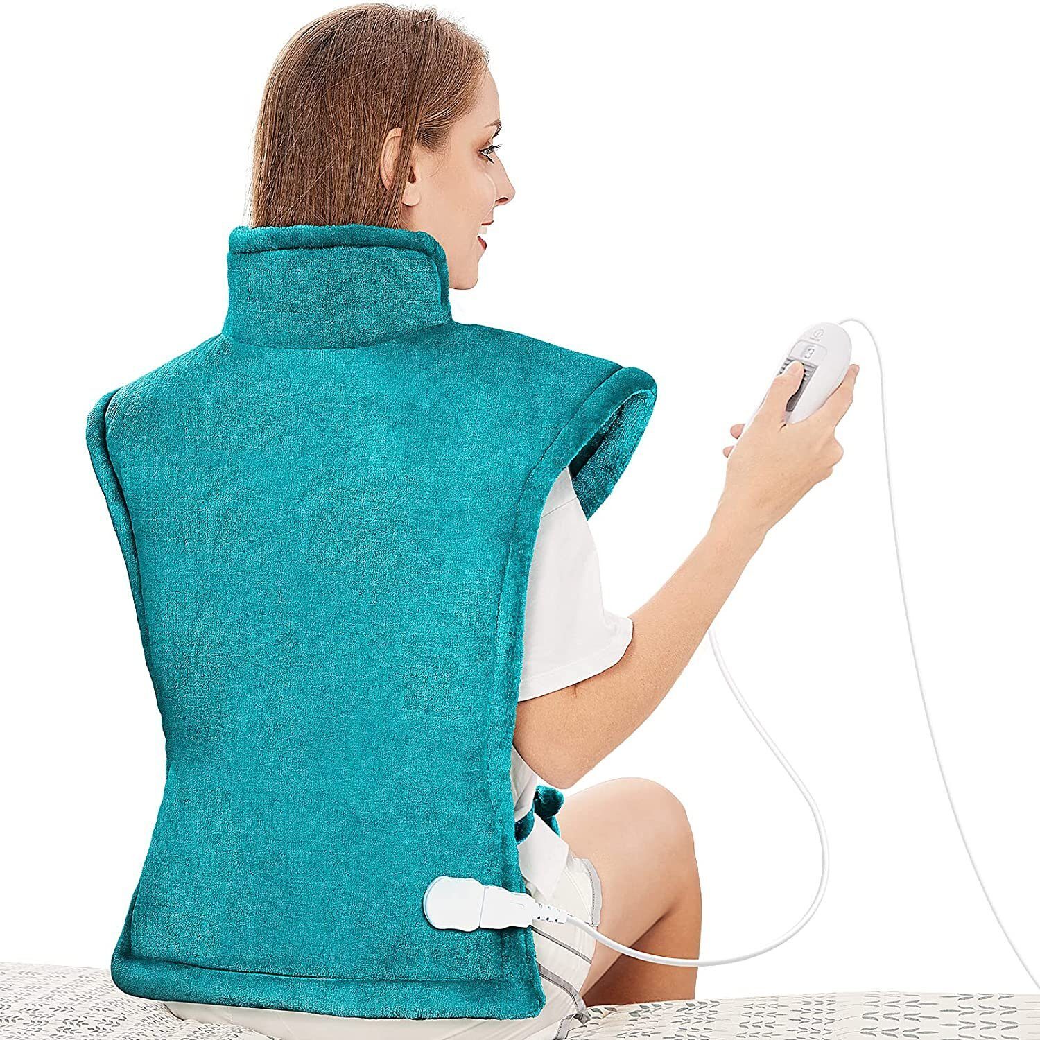 Focbeo Cuscino Riscaldante XXXL Con Spegnimento Automatico (80 X 60 Cm), Cuscino Termico Elettrico Con 6 Livelli Di Temperatura E 4 Impostazioni Di Tempo Per Schiena, Spalle, Addome, Gambe - Foto 9