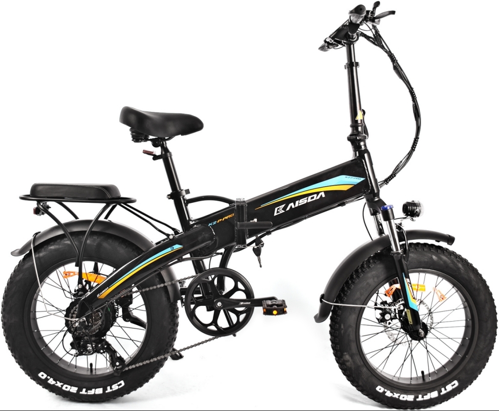 Elektrický bicykel, skladací bicykel 20"×4.0" s tučnými pneumatikami s odnímateľnou batériou 48V 15Ah, 7-rýchlostná prevodovka, aplikácia, LCD displej pre akýkoľvek terén