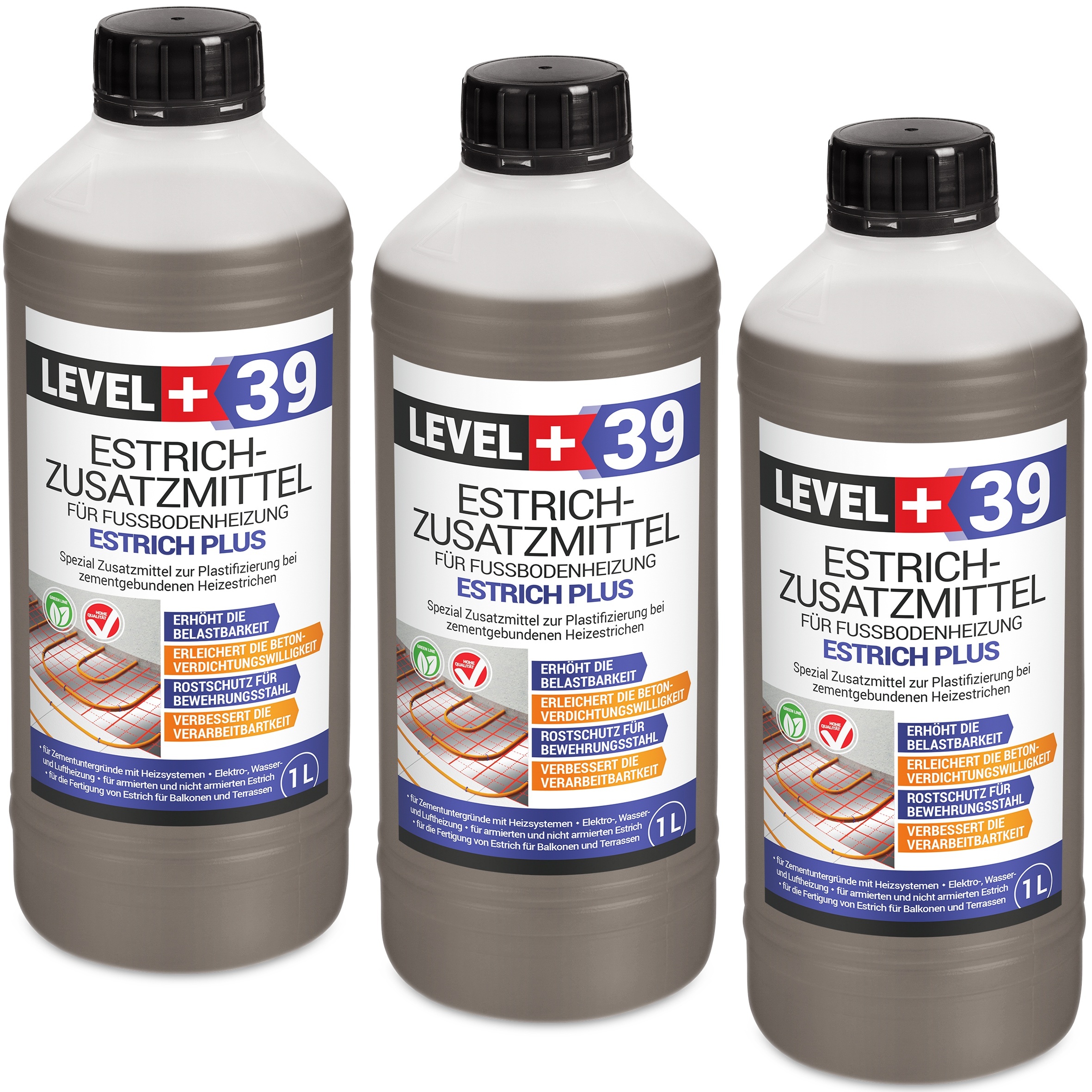 Hangato GmbH Estrichzusatzmittel 3L Fussbodenheizung Heizestrich - Zementestrich Profi L+39 RM39_1_3