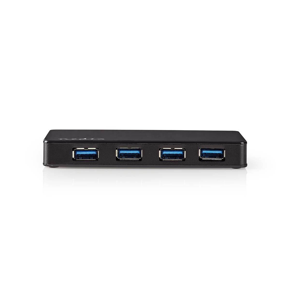Nedis USB-Hub - USB-A Male - 4x USB A Female - 4-Port port(s) - USB 3.2 Gen 1 - Netzstromversorgung / Stromversorgung über USB - 4x USB UHUBU3420BK