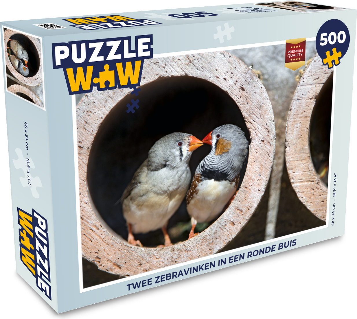 MuchoWow® Puzzle 500 Teile Zwei Zebrafinken in einer runden Röhre - 500 Teile - Kinder - Selberbauen - Puzzlespiele 137|3740830