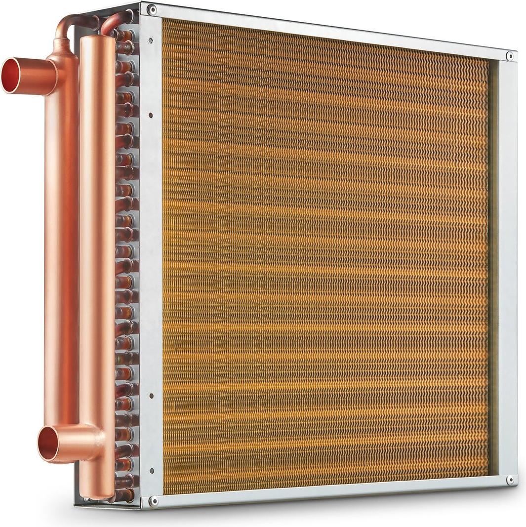 VEVOR 16"x 16" Heat Exchanger Water to Air 3-Row 3/8" Copper Ports 193 Fins C16×16