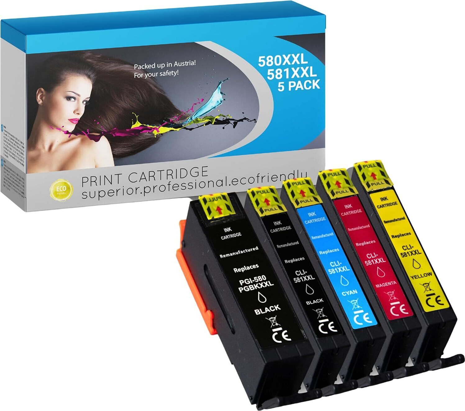 IPA Printservice Druckerpatronen (5er Pack) – Canon Pixma TS6350, 580 581 1x Druckerpatronen (5er Pack)