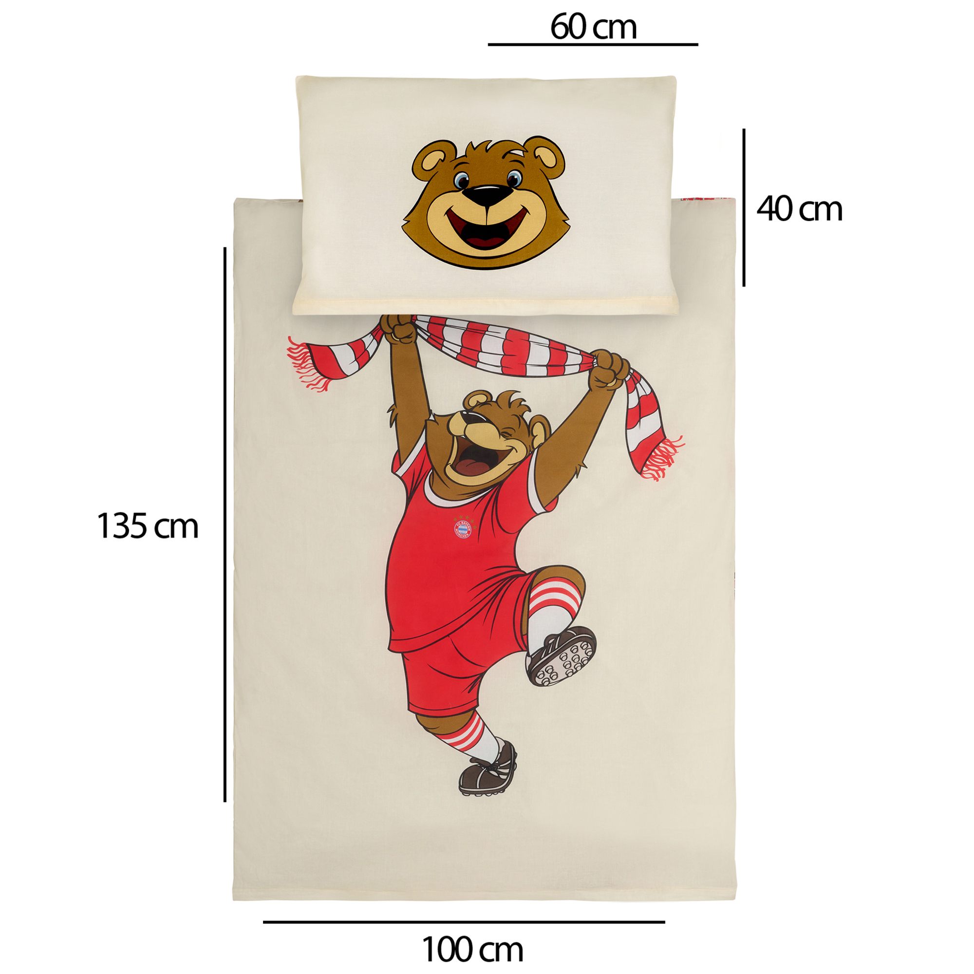 Beronage FC Bayern München Baby / Kleinkind Bettwäsche Berni Maskottchen 921121