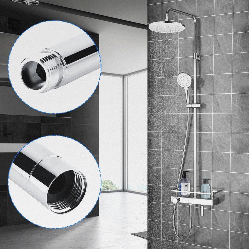 Markenlos Duschkopf Verlängerungsrohr, Brausekopf Verlängerung Duscharm Verlängerung G1/2 Gewinde Dusch Handbrause Duschverlängerungsrohr Verlängerungsarm Duschverlängerungsarm Duschkopf Verlängerung