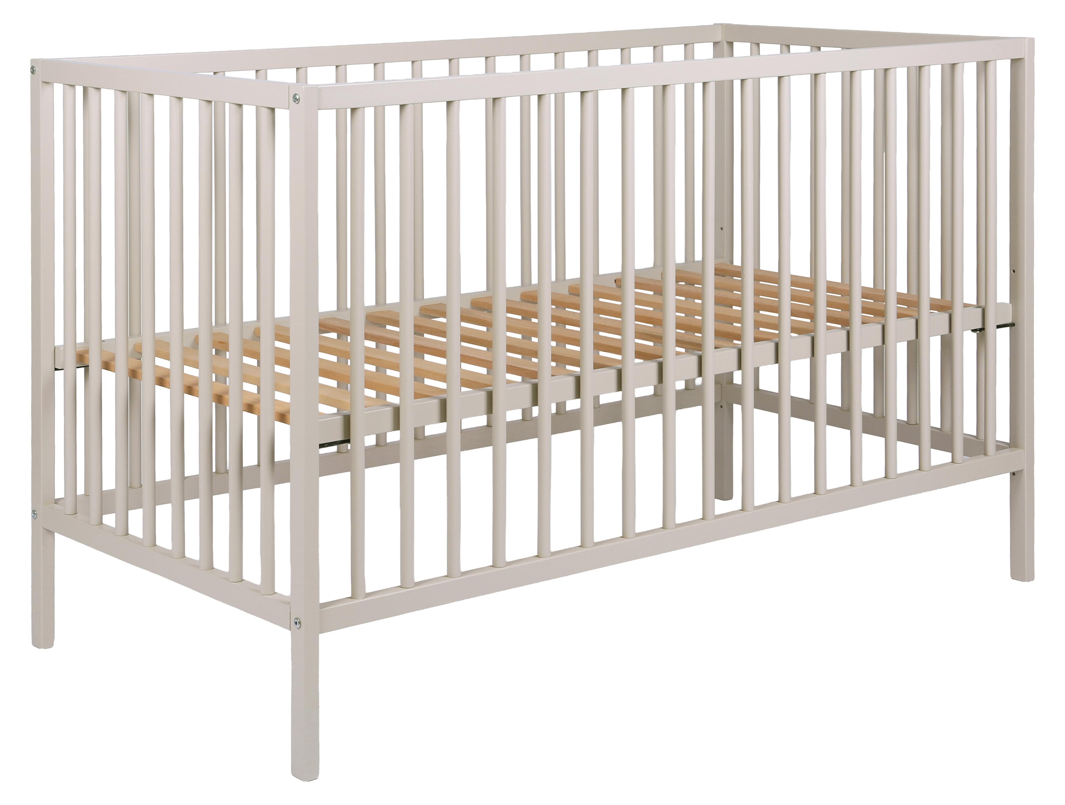 EURO BABY Europe Baby Solid Beech Babybett - 60 x 120 cm - Oatmeal | Babybetten 647651