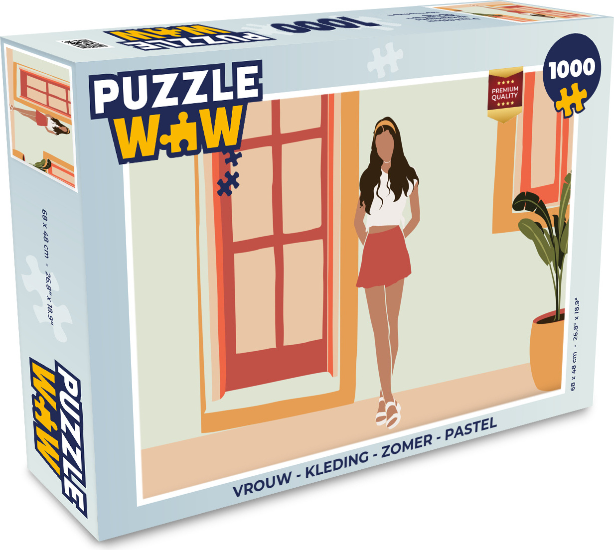 MuchoWow® Puzzle 1000 Teile Frau - Kleidung - Sommer - Pastell - Erwachsene - Rätsel 136|281153500