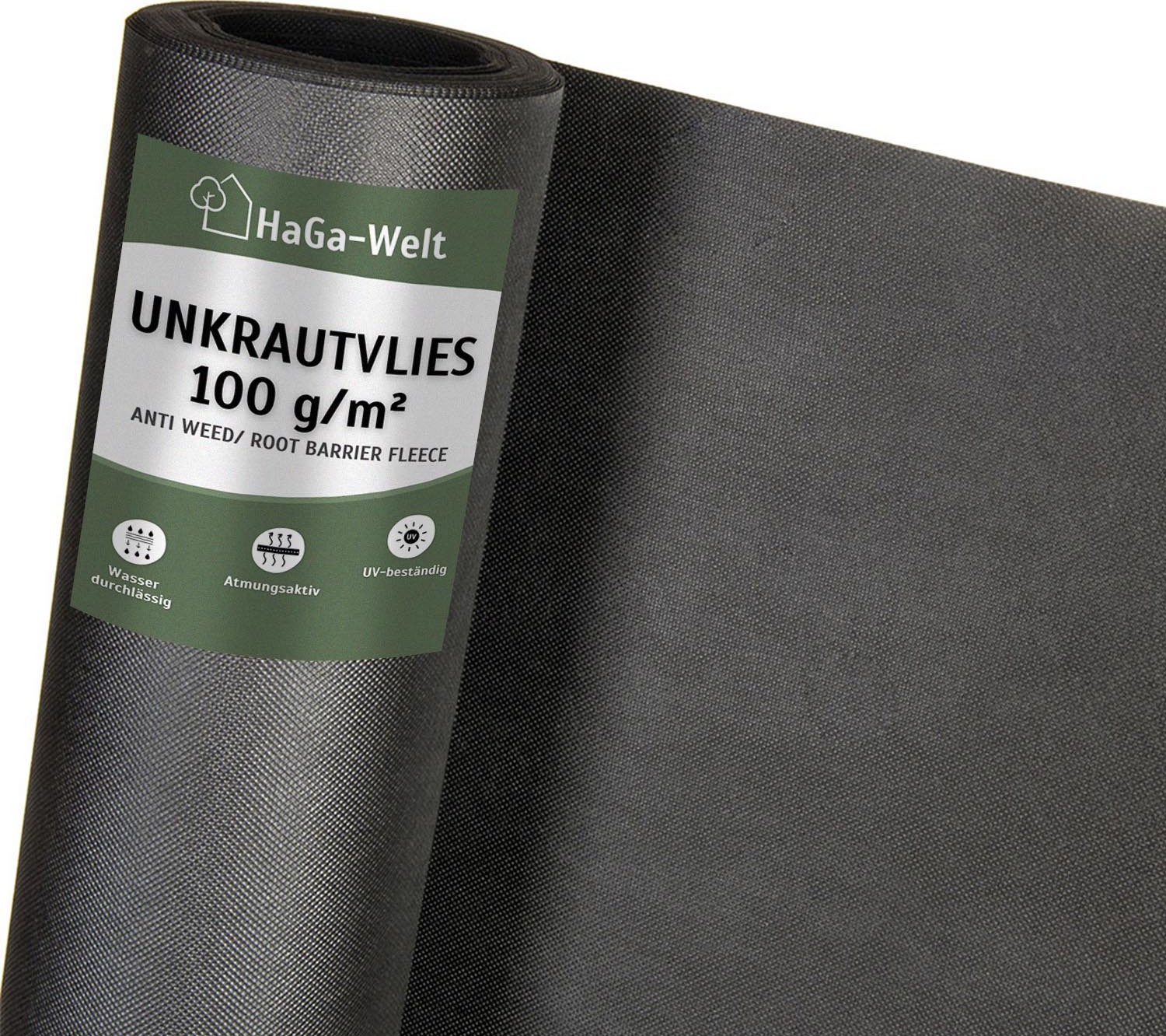 HaGa-Welt Unkrautvlies 100 g/m² – schützt Ihr Kiesbeet vor Unkraut – 2 m V100-200-Lfm