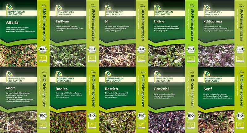 Keimsprossen und Saaten Keimsprossen Set 10 Sorten