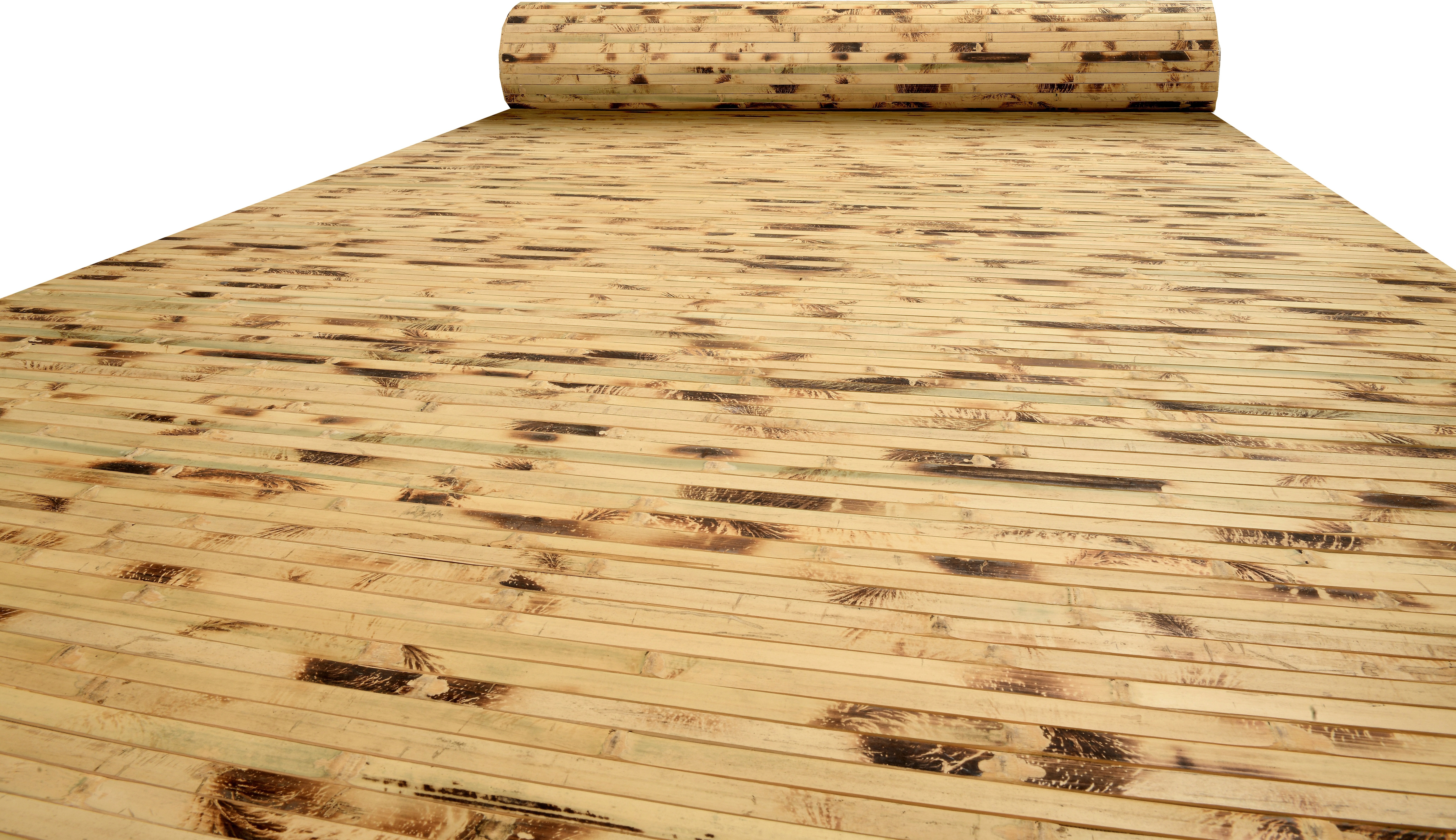 Nature-Lounge Wandverkleidung aus massiven Bambuslatten - Natur Roll Laminat in verschiedenen Musterungen Natur getigert Muster: 30 x 20 cm