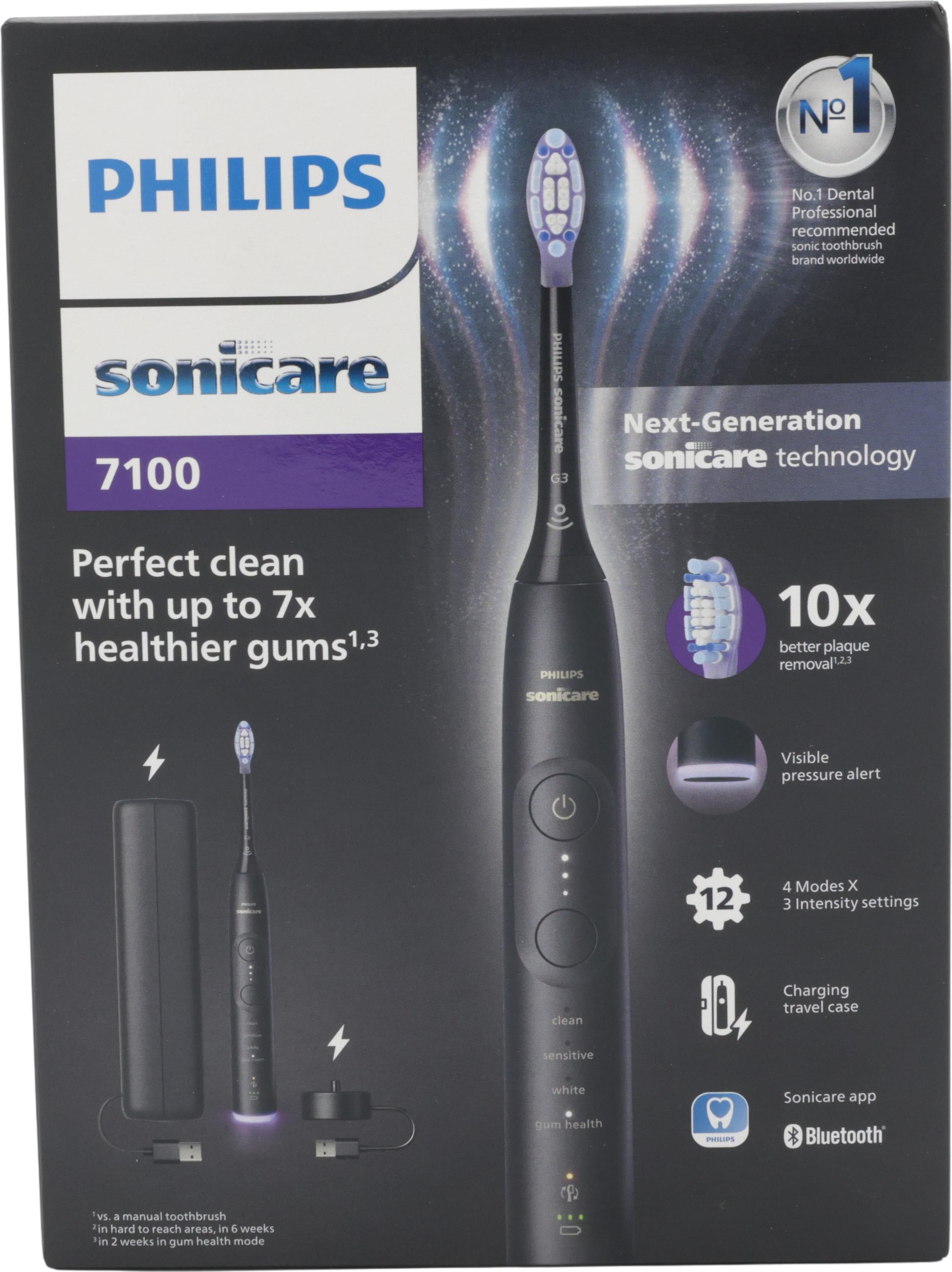 Philips Sonicare 7100 Series - Elektrische Zahnbrste - Schwarz - Reiseetui - Gesnderes Zahnfleisch - HX7421/01