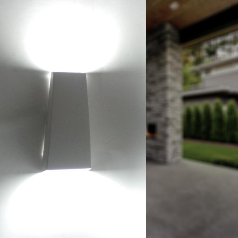 Silamp LED-Wandleuchte mit zwei Lichtkegeln 7W IP44 WEISS - Warmweiß 2300K - 3500K B24-7W_WW