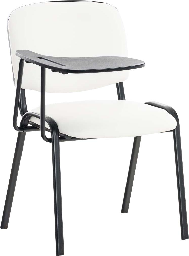 Stolička Ken s skladacím stolíkom koženka - biela