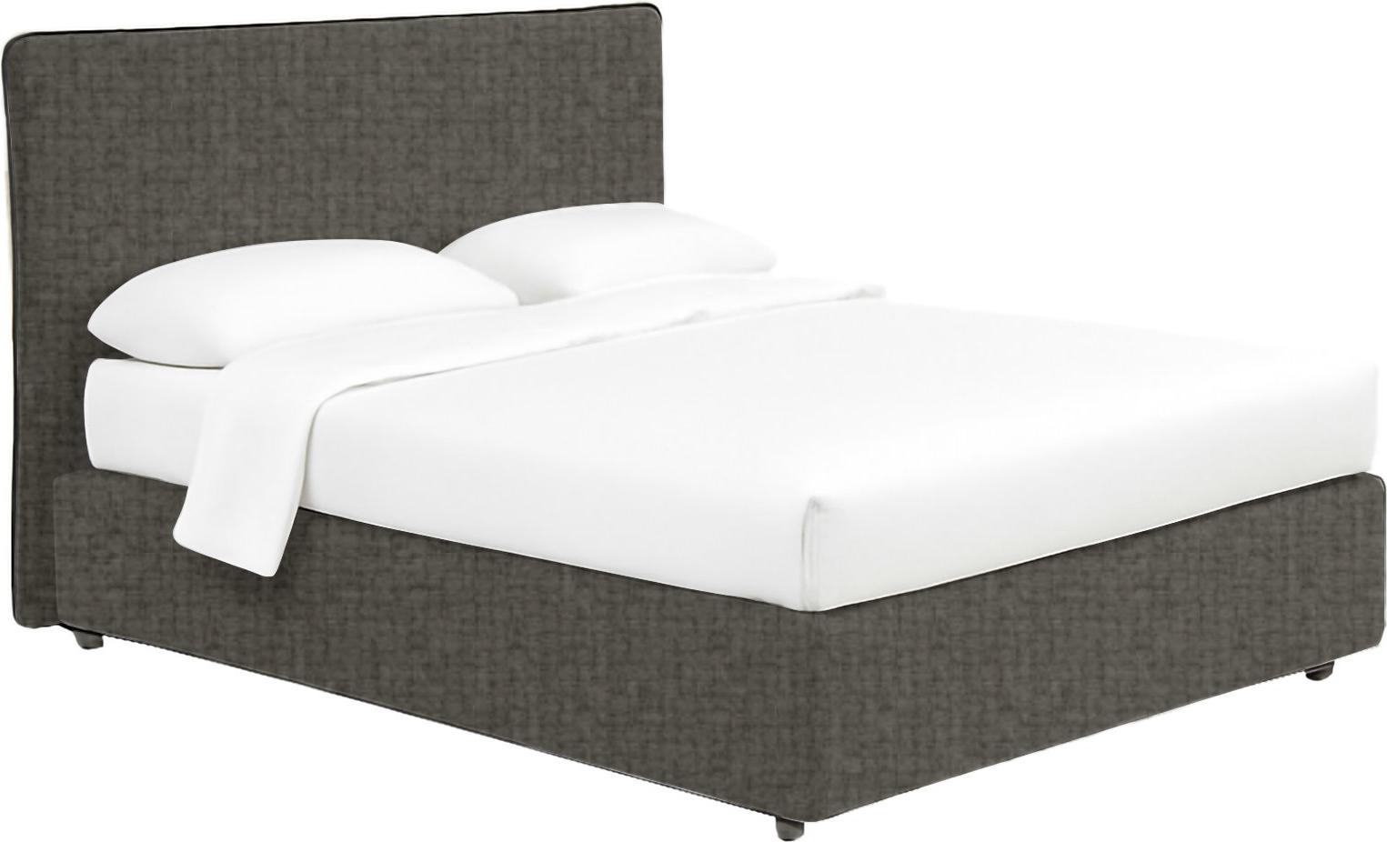 Dmora Bett Halbtorino Cirie Grau Taupe, Abziehbar mit Stauraum