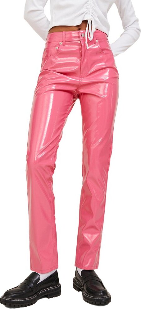 Jack & Jones Berlin Slim Fit Hochbundhosen Rosa M Frau Rosa M 12215327-Carmine Rose / Detail Shiny-M
