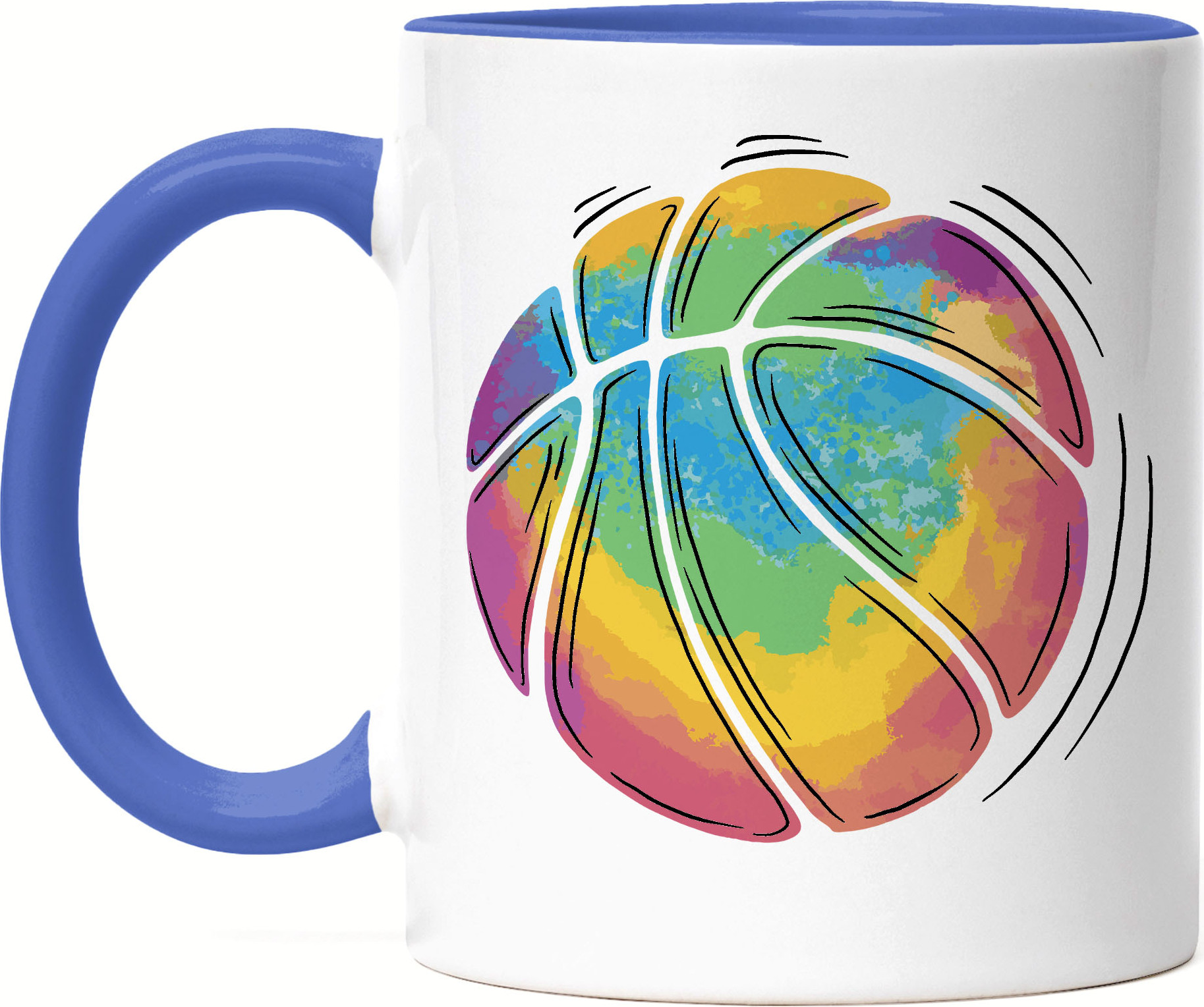 Hey!Print Basketball Tasse Blau Leben Mannschaft Spieler Teamsport Korb Basket Ballsport Jersey Team Ball HP-1797-T-Blau