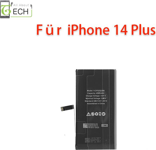 Apple Ersatz Akku für iPhone 14 Plus 4325mAh ohne Fehlermeldung ohne Löten Batterie IPAK14PL