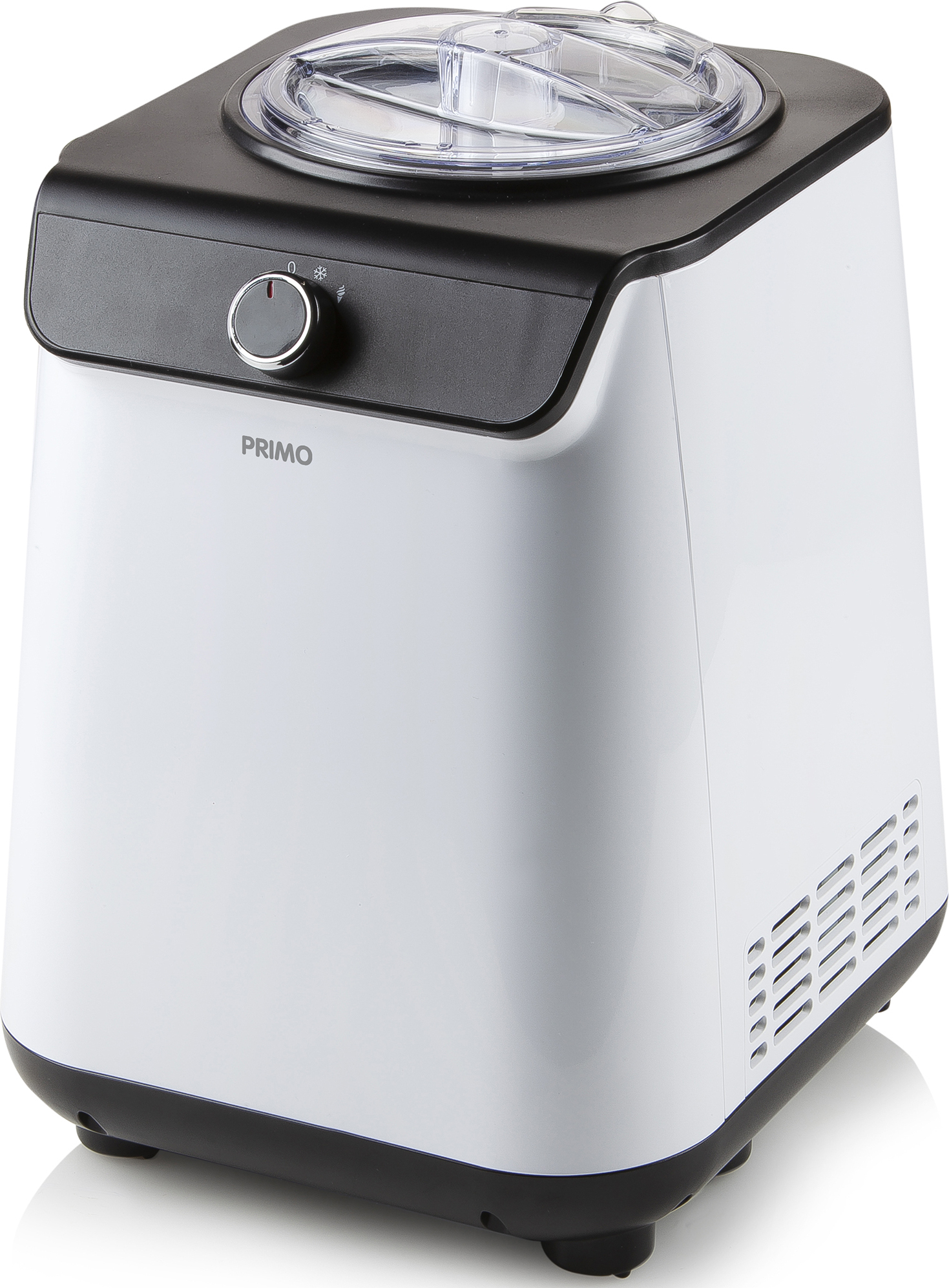 PRIMO PR401IM Eismaschine - Eismacher - Selbstgefrierend - Mit Kompressor - 1,2 L - Weiß/Schwarz
