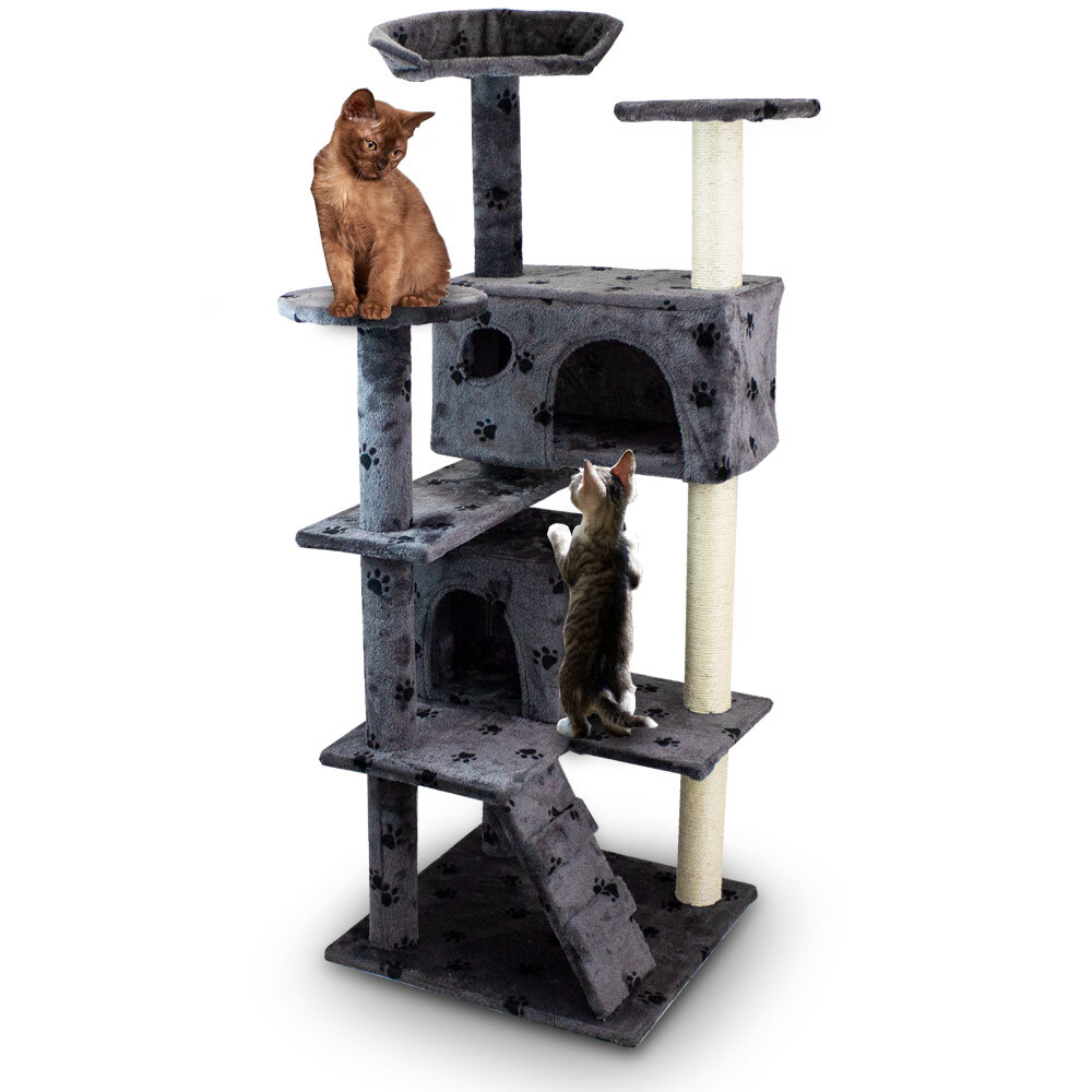 Bituxx Katzenbaumhöhle Dunkelgrau / Pfote MS-17056