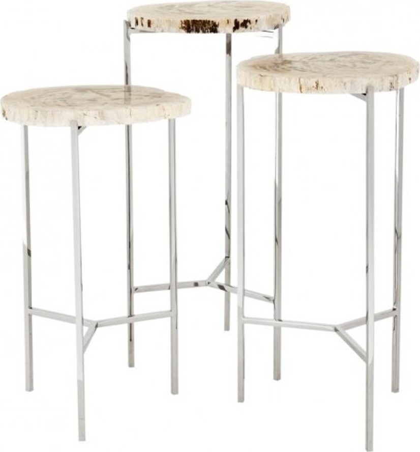 Casa Padrino Luxus Art Deco Designer Beistelltisch 3er Set - Luxus Beistelltisch Set 97569