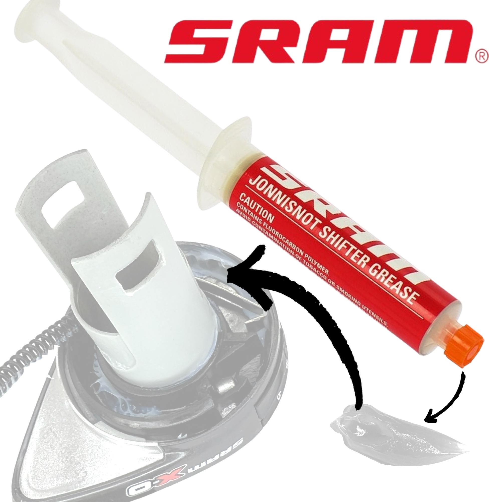 Sram Jonnisnot Spezialfett für Fahrrad Schaltung Wartung Gripshift Spritztube