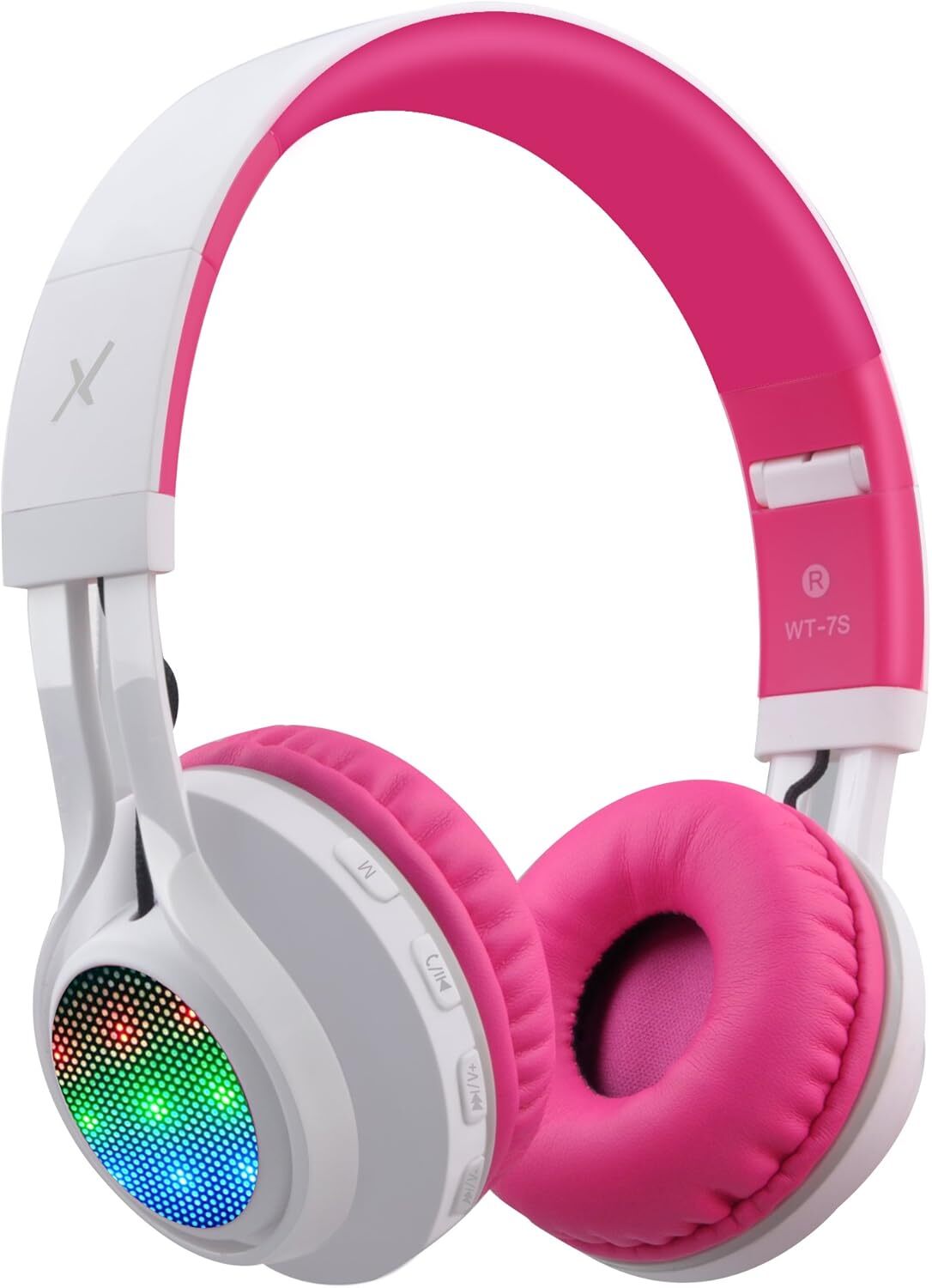 Detské slúchadlá Bluetooth s LED osvetlením, skladacie stereo slúchadlá s mikrofónom a ovládaním hlasitosti pre PC/TV/tablet