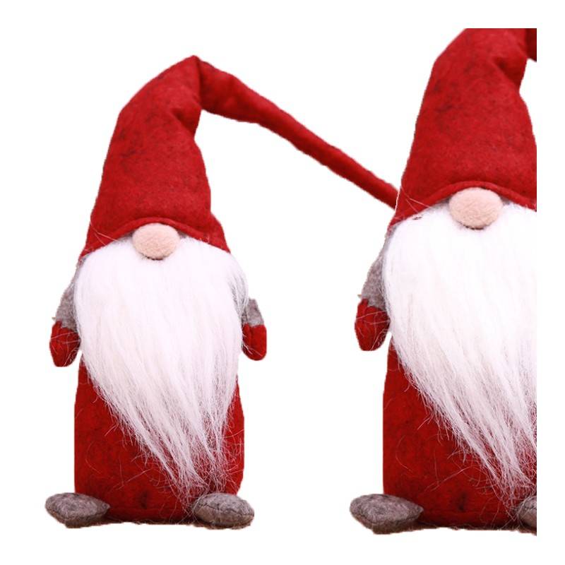 Vianočný plyšový trpaslík Santa Claus červený 44 cm