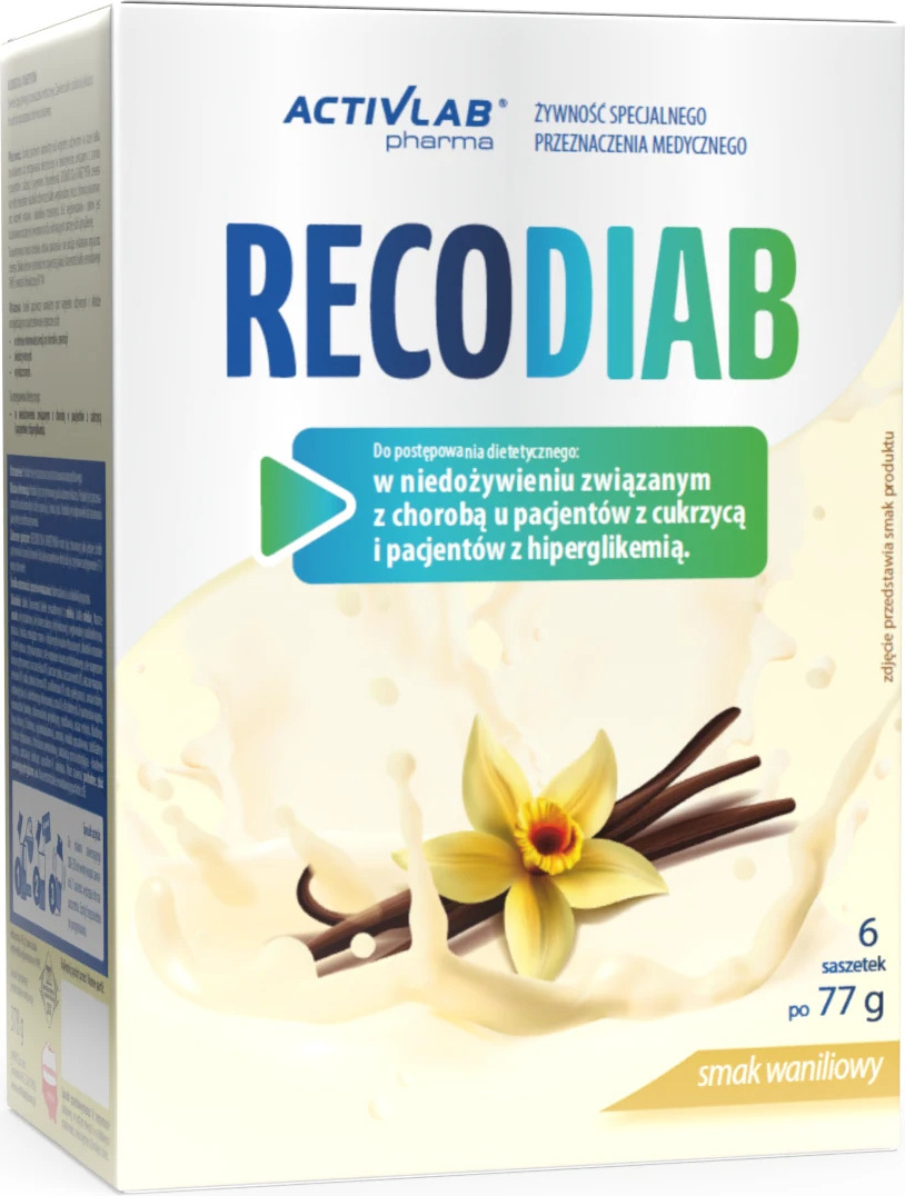 Activlab RECODIAB – Vollwertige Ernährung für Diabetiker und Menschen mit Hyperglykämie – Vanille, 6 Beutel FR/558
