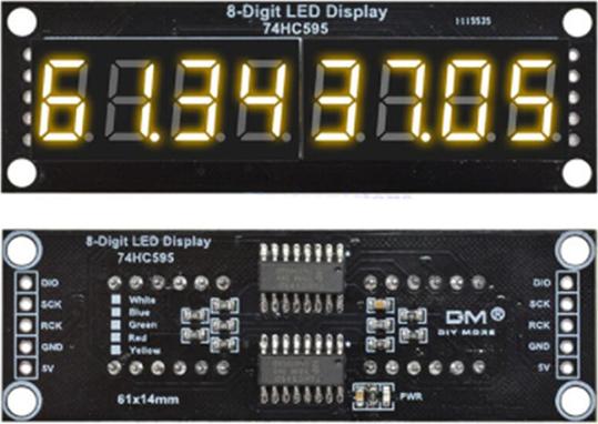 Funduino LED-Segmentanzeige, 8 Stellen, 74HC595, 0,36" - 5 Farben Farbe: Gelb LED-Segmentanzeige, 8 Stellen, 74HC595, 0,36" - 5 Farben : Gelb