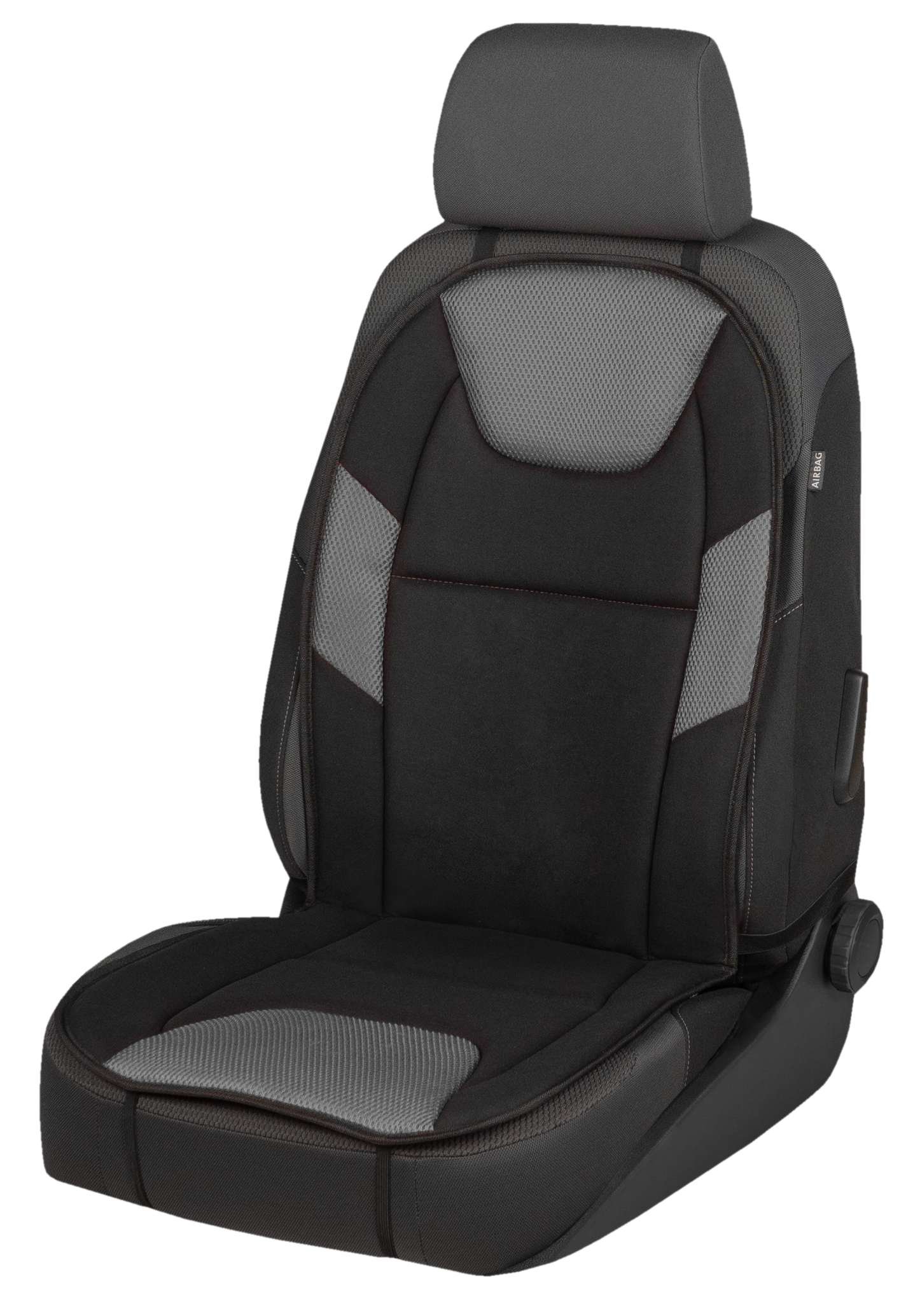 11939 WALSER DotSpot Autositzbezug schwarz/grau, Polyester, vorne