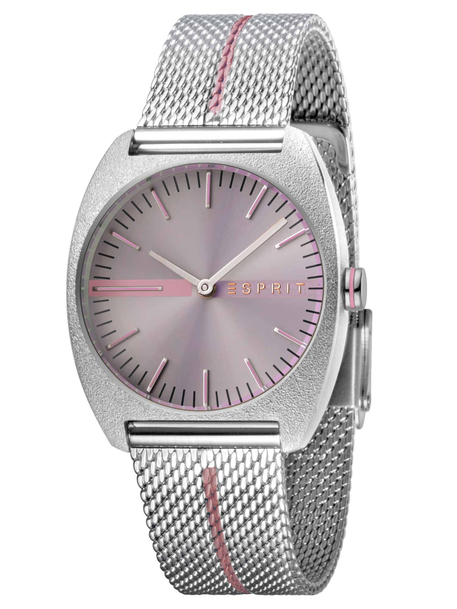 Esprit ES1L035M0055 Spectrum Purple Stripe Mesh Ladies Watch z nehrdzavejúcej ocele