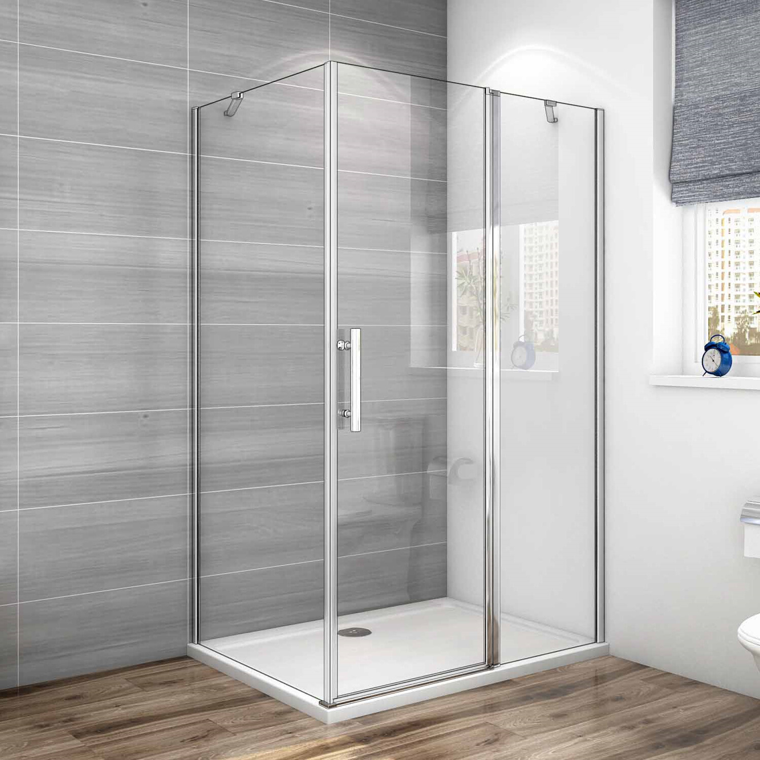 Acezanble 100x70x195cm Duschkabine Eckeinstieg Duschkabine Drehtür Duschwand Duschkabine 6mm Nano Glas